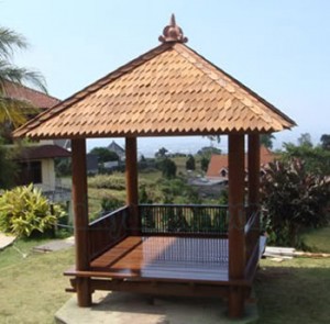 Gazebo Minimalis kayu Kelapa