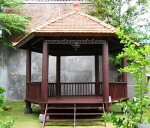 Gazebo Kayu Kelapa Segi 6