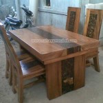 Meja Makan Modern Kayu Trembesi