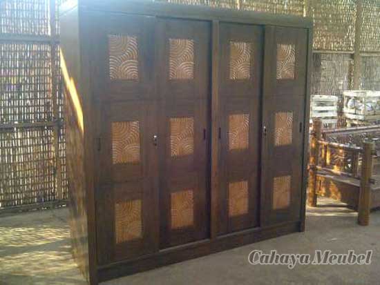  Lemari  Pakaian Minimalis  Pintu  Geser  Jati Jual Lemari  Pakaian 4 Pintu  Geser  Jati Cahaya Mebel 