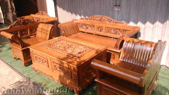  Kursi  Tamu Ukir Mewah  Kayu  Jati Cahaya Mebel Jepara