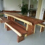 Meja Makan Blok Mewah Kayu Trembesi