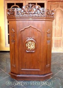 Mimbar Masjid Podium Kayu Jati