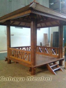 Gazebo Minimalis Mewah Kayu Kelapa