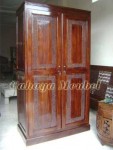 Lemari Pakaian Ukir 2 Pintu Kayu Jati Asli