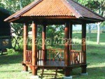 Gazebo Kayu Kelapa Segi 6 Minimalis