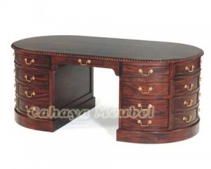 Meja Kantor Oval Klasik Furniture Jepara