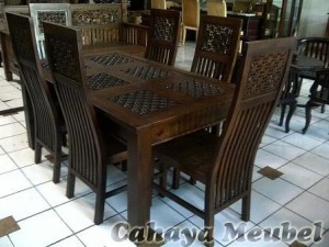 Set Kursi Makan Balero Kotak Minimalis jati