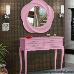 Meja Konsul Mirror Pink